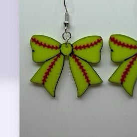 Softball Bow Earrings