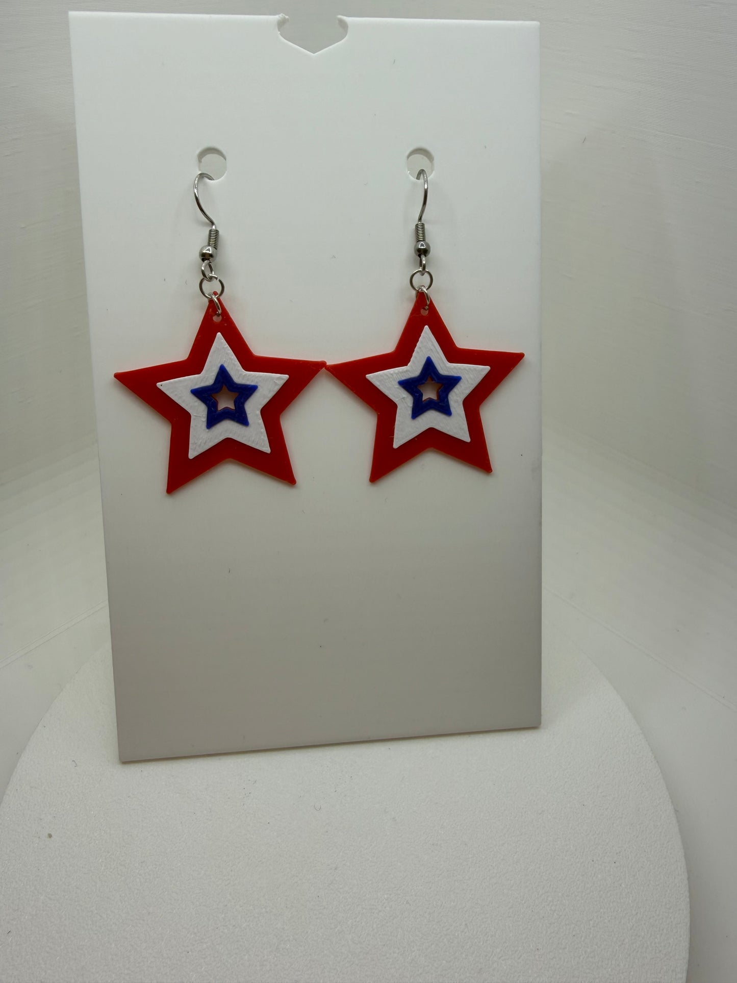 Red, White, & Blue Star Earrings