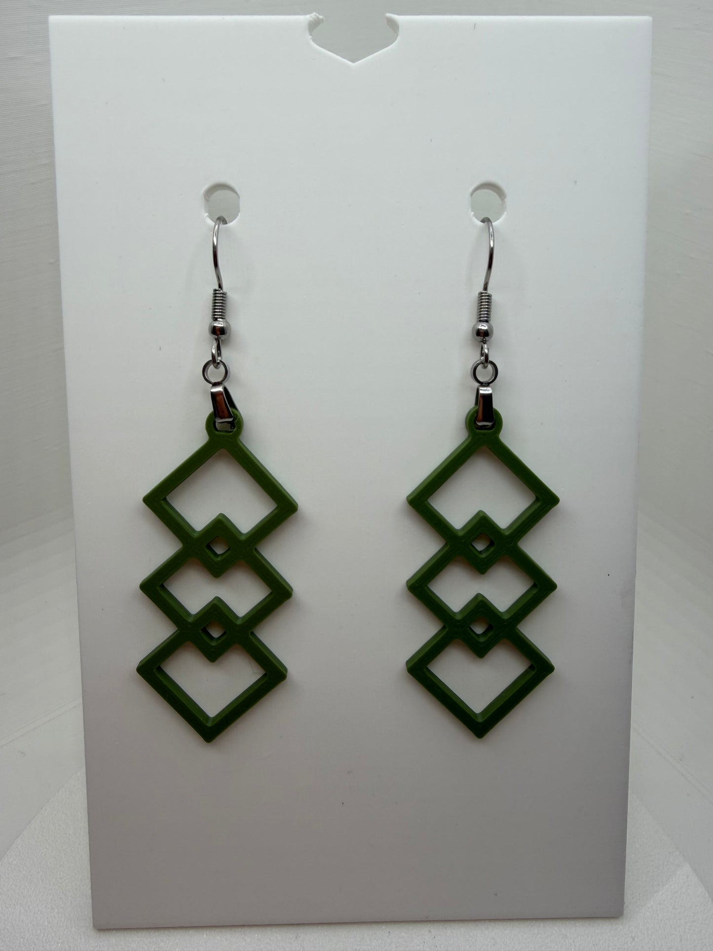 Green Geometric Earrings