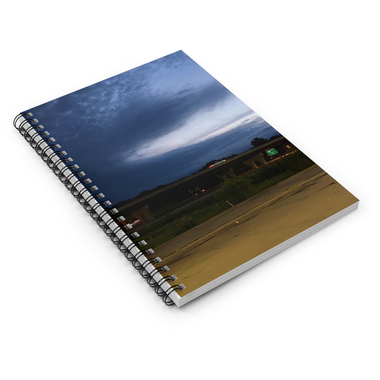 Angry Clouds Spiral Notebook — Ruled Journal with Moody Cloud Illustration