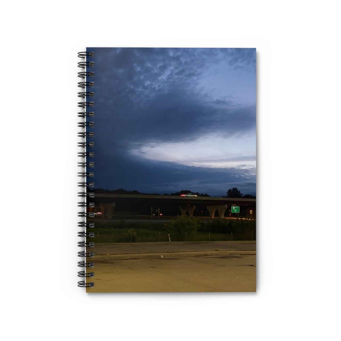 Angry Clouds Spiral Notebook — Ruled Journal with Moody Cloud Illustration