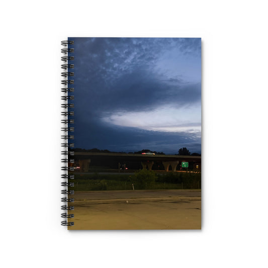 Angry Clouds Spiral Notebook — Ruled Journal with Moody Cloud Illustration