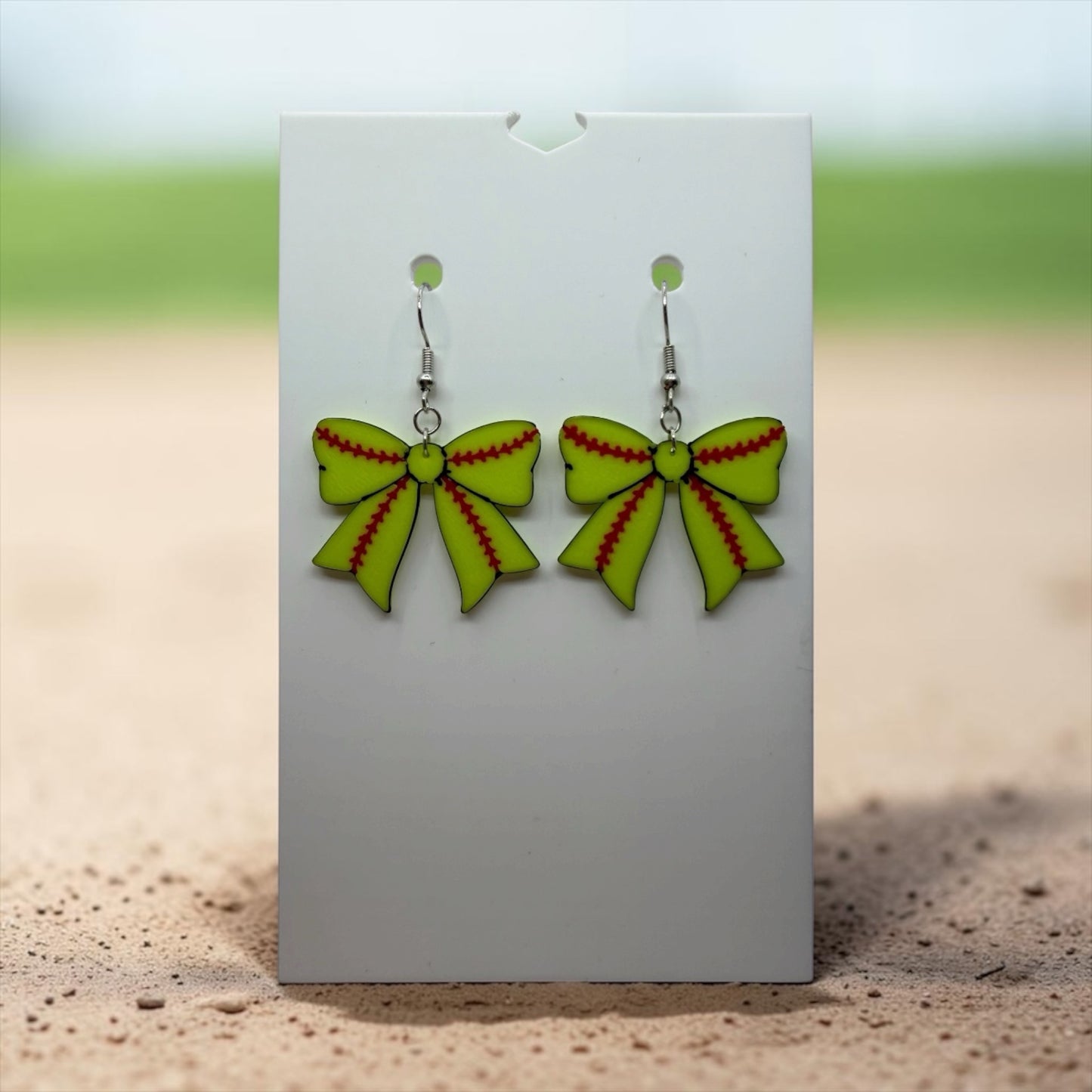 Softball Bow Earrings
