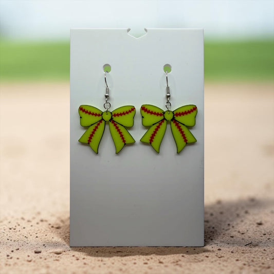 Softball Bow Earrings