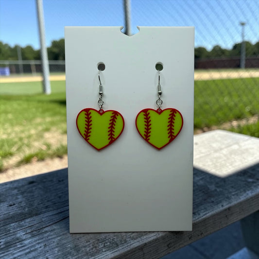 Softball Heart Earrings