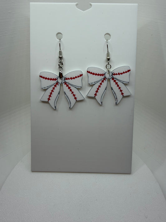 Baseball Bow Earrings
