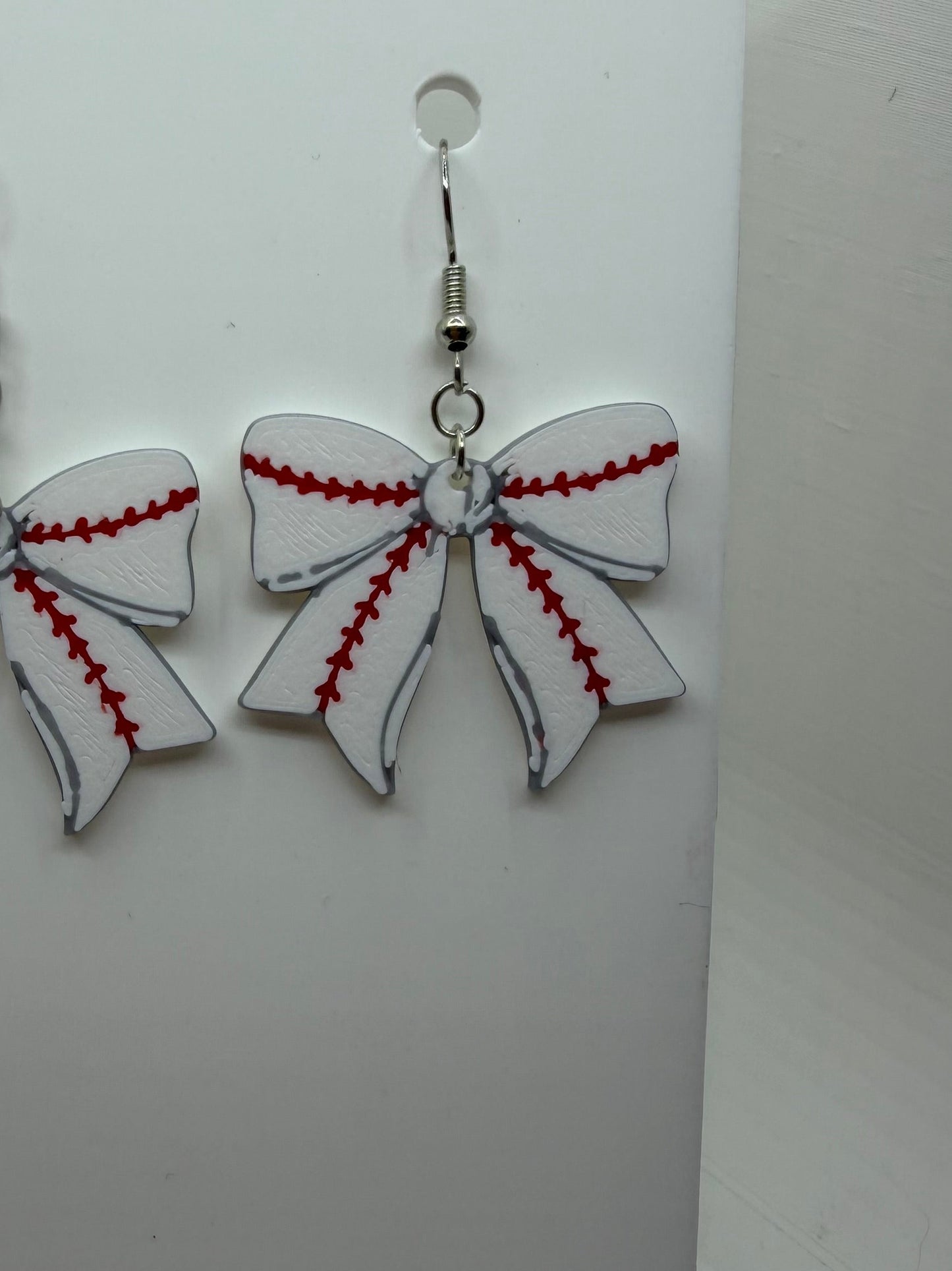 Baseball Bow Earrings