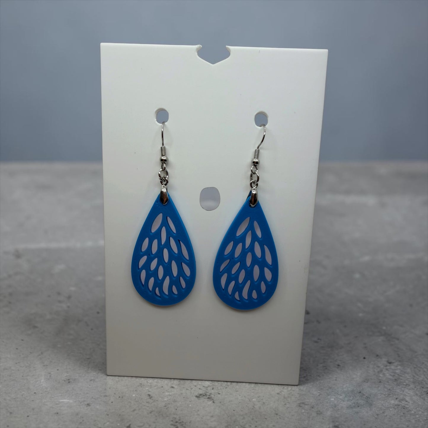 Medium Blue Teardrop Earrings