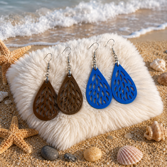 Medium Blue Teardrop Earrings