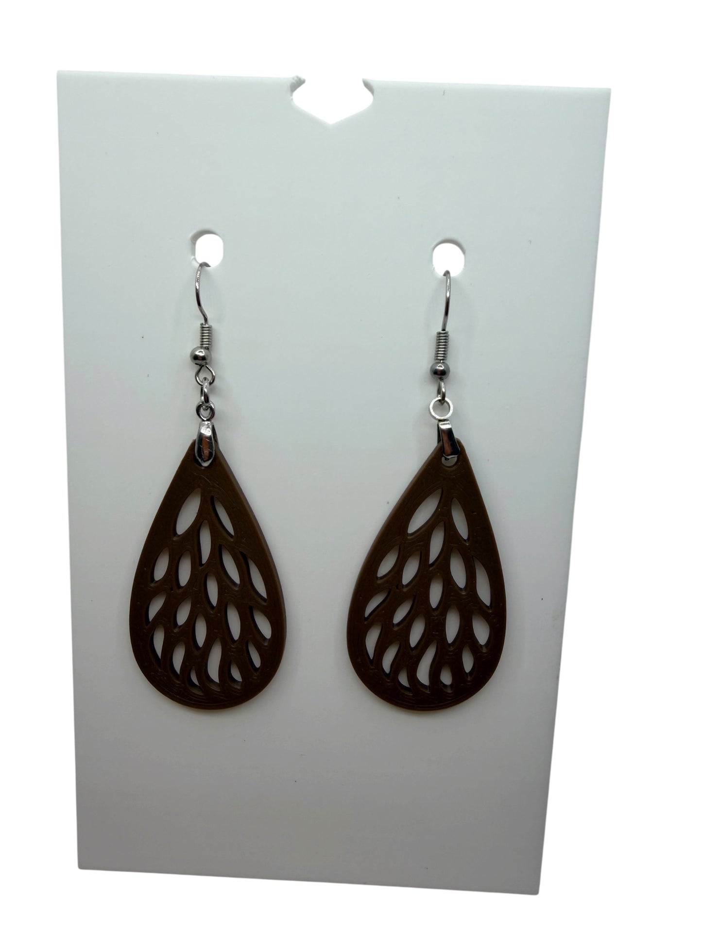 Warm Brown Teardrop Earrings