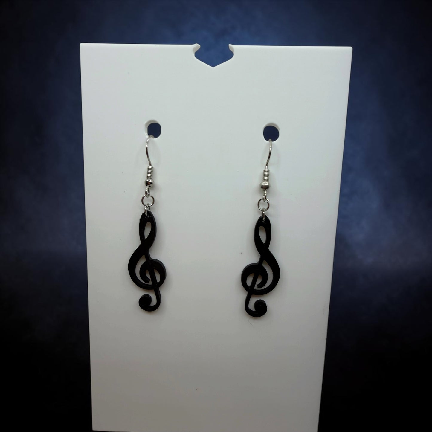Black Treble Clef Earrings