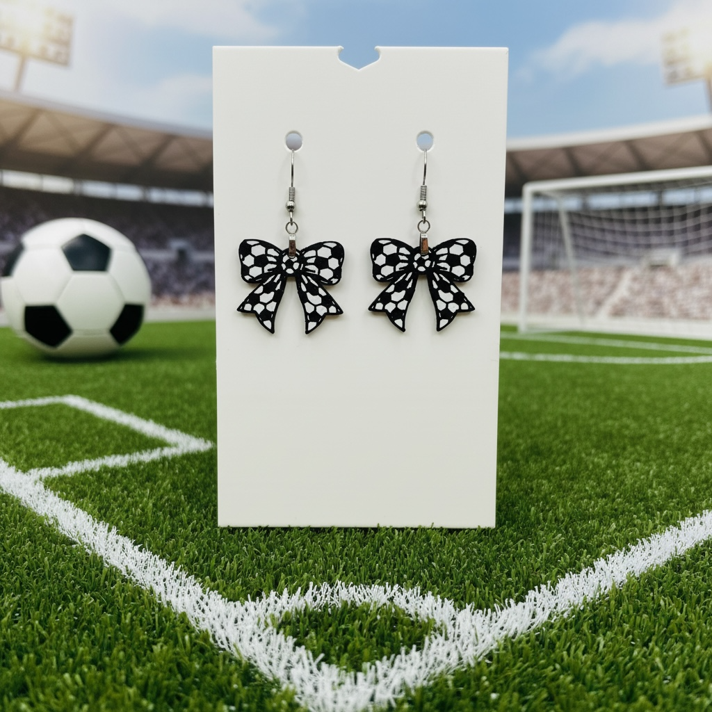 Soccer Bow Earrings