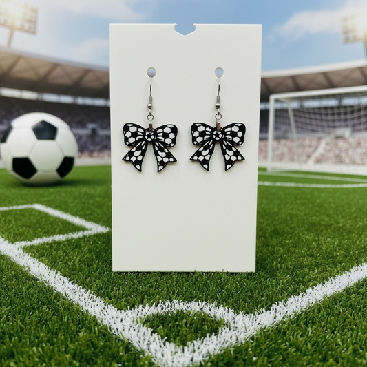 Soccer Bow Earrings