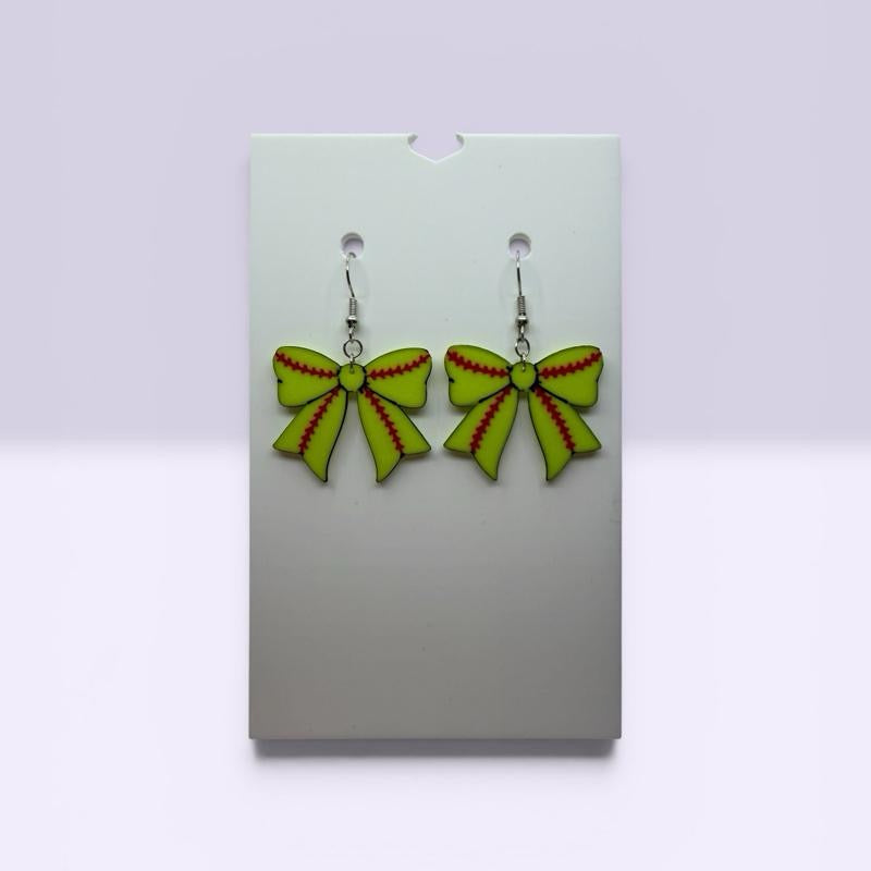 Softball Bow Earrings