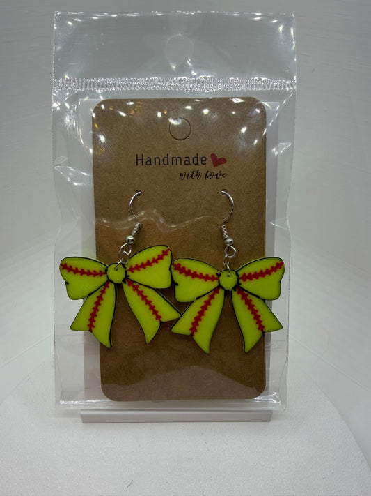 Softball Bow Earrings