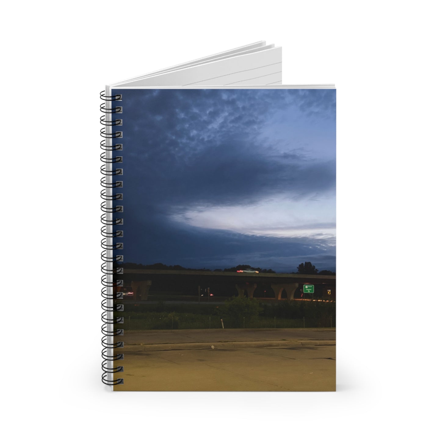 Angry Clouds Spiral Notebook — Ruled Journal with Moody Cloud Illustration