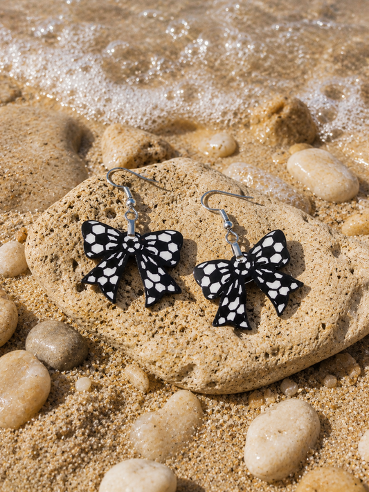 Soccer Bow Earrings