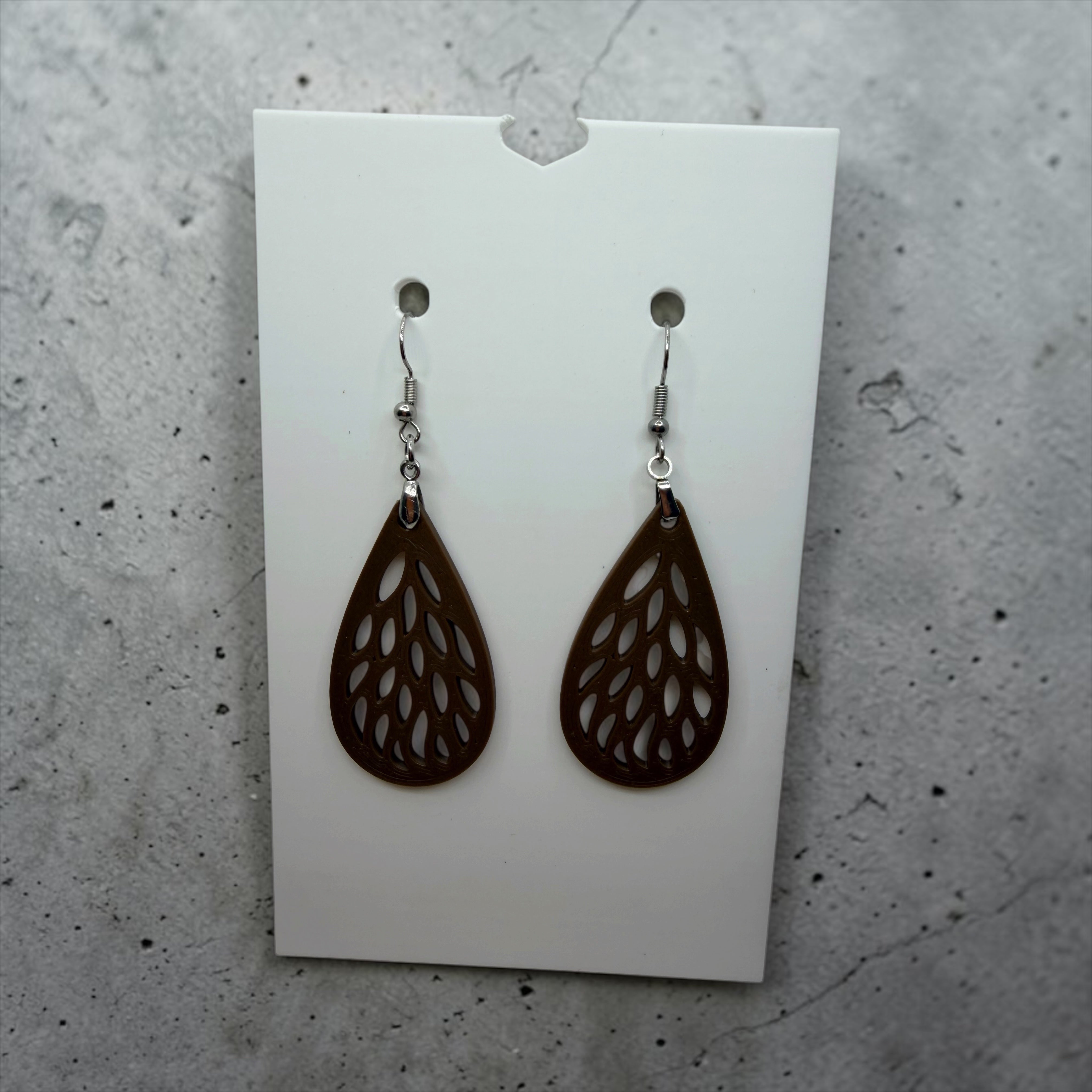 Warm Brown Teardrop Earrings