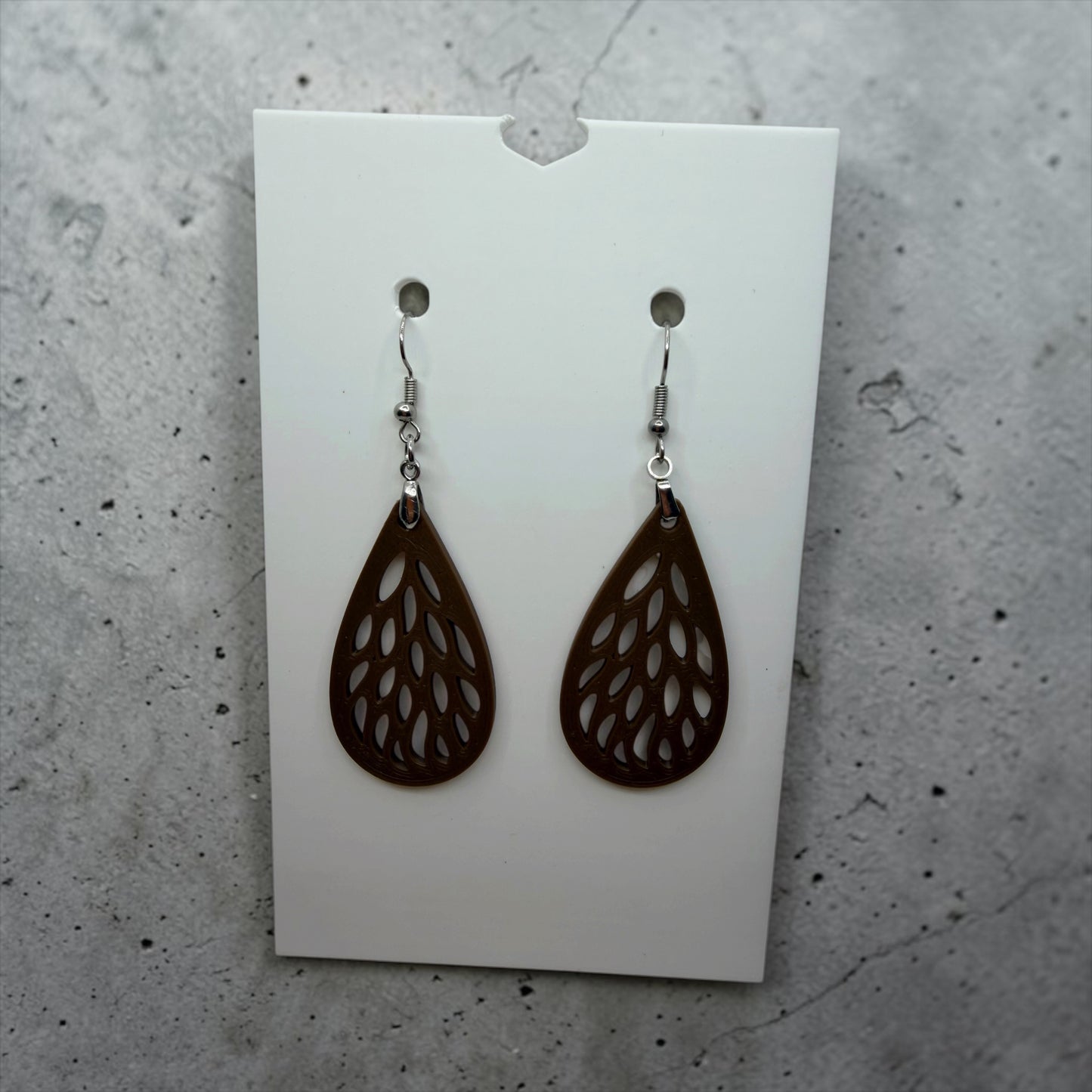 Warm Brown Teardrop Earrings