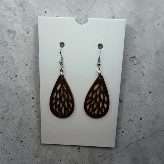 Warm Brown Teardrop Earrings