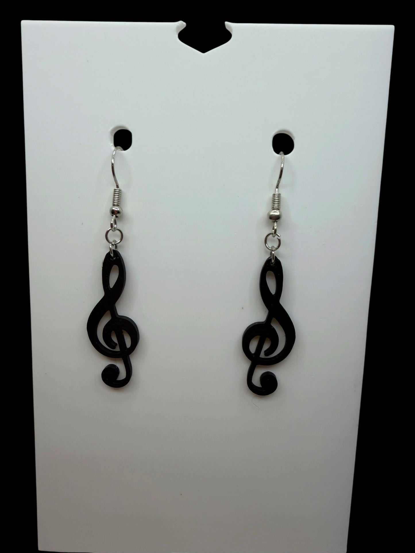 Black Treble Clef Earrings
