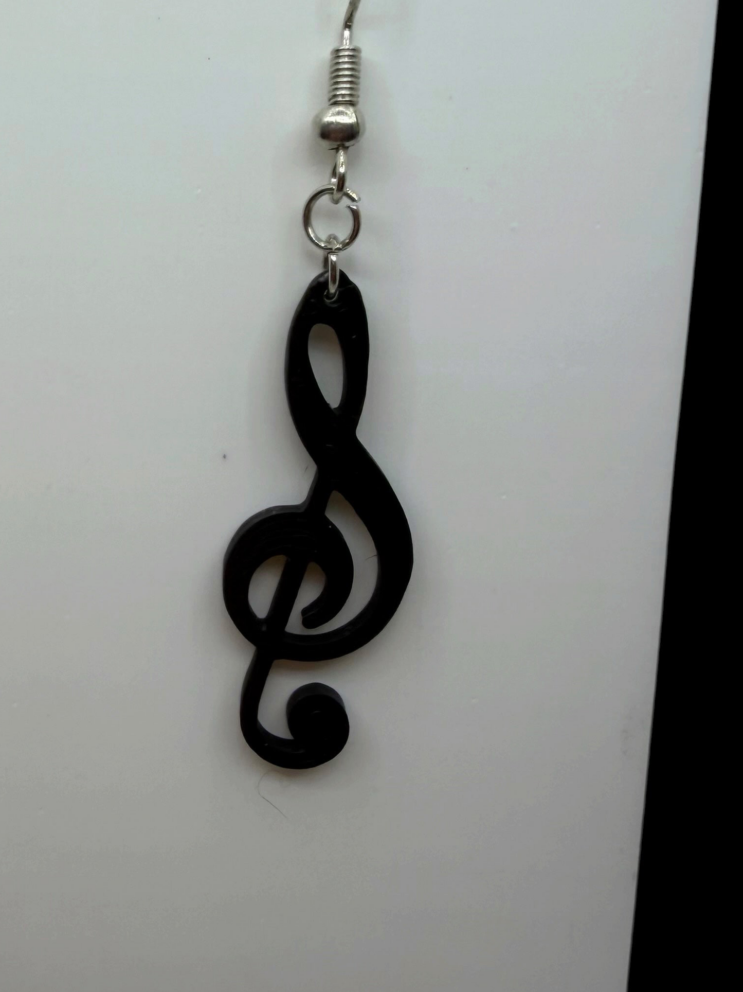 Black Treble Clef Earrings