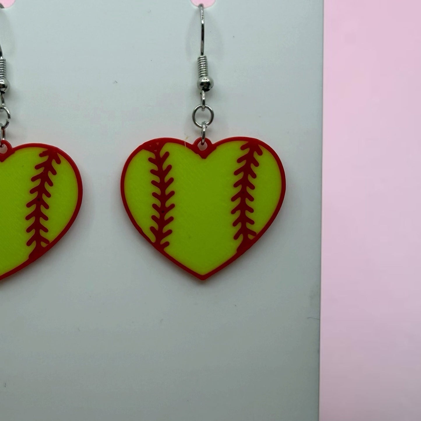 Softball Heart Earrings