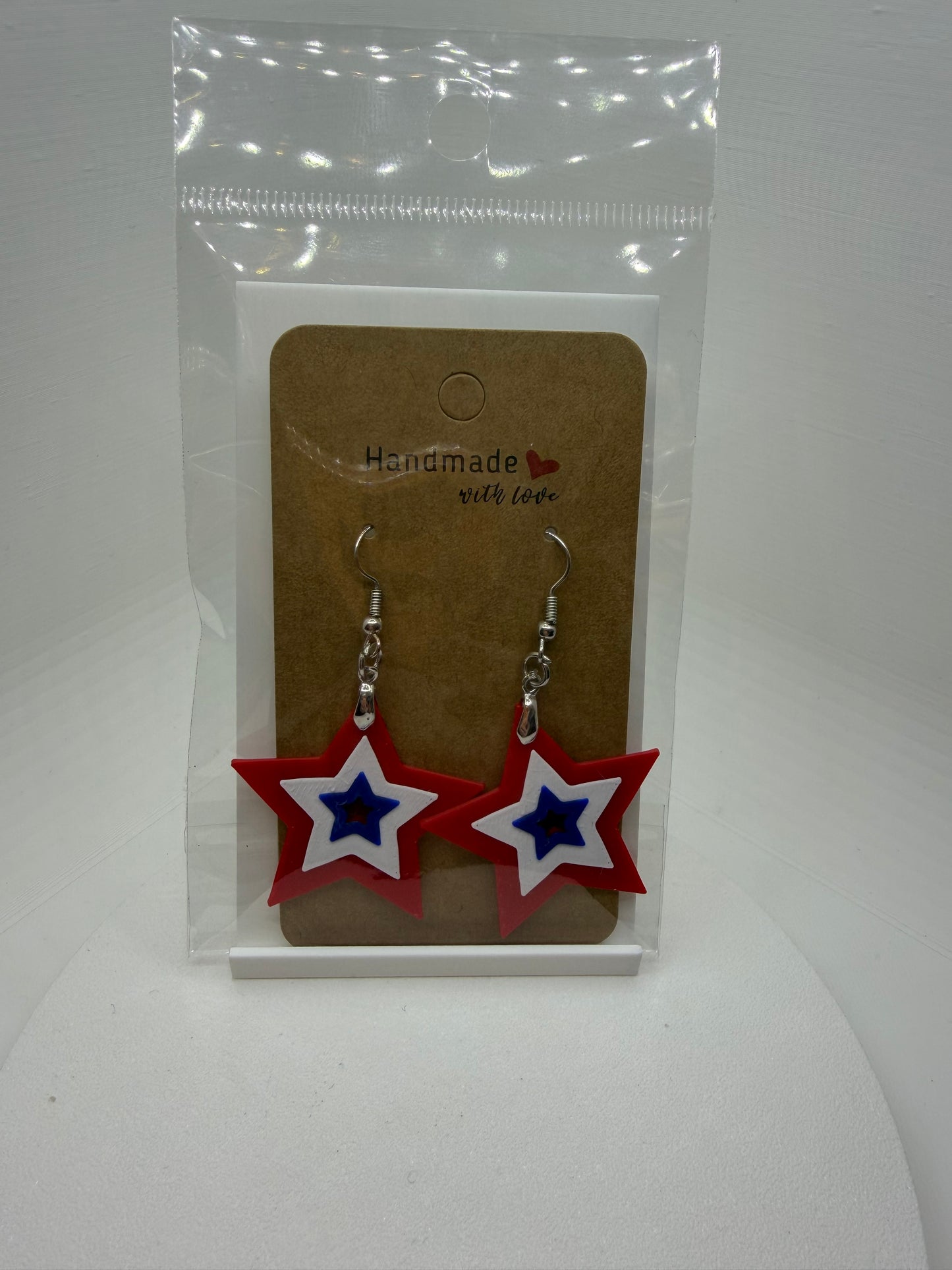 Red, White, & Blue Star Earrings