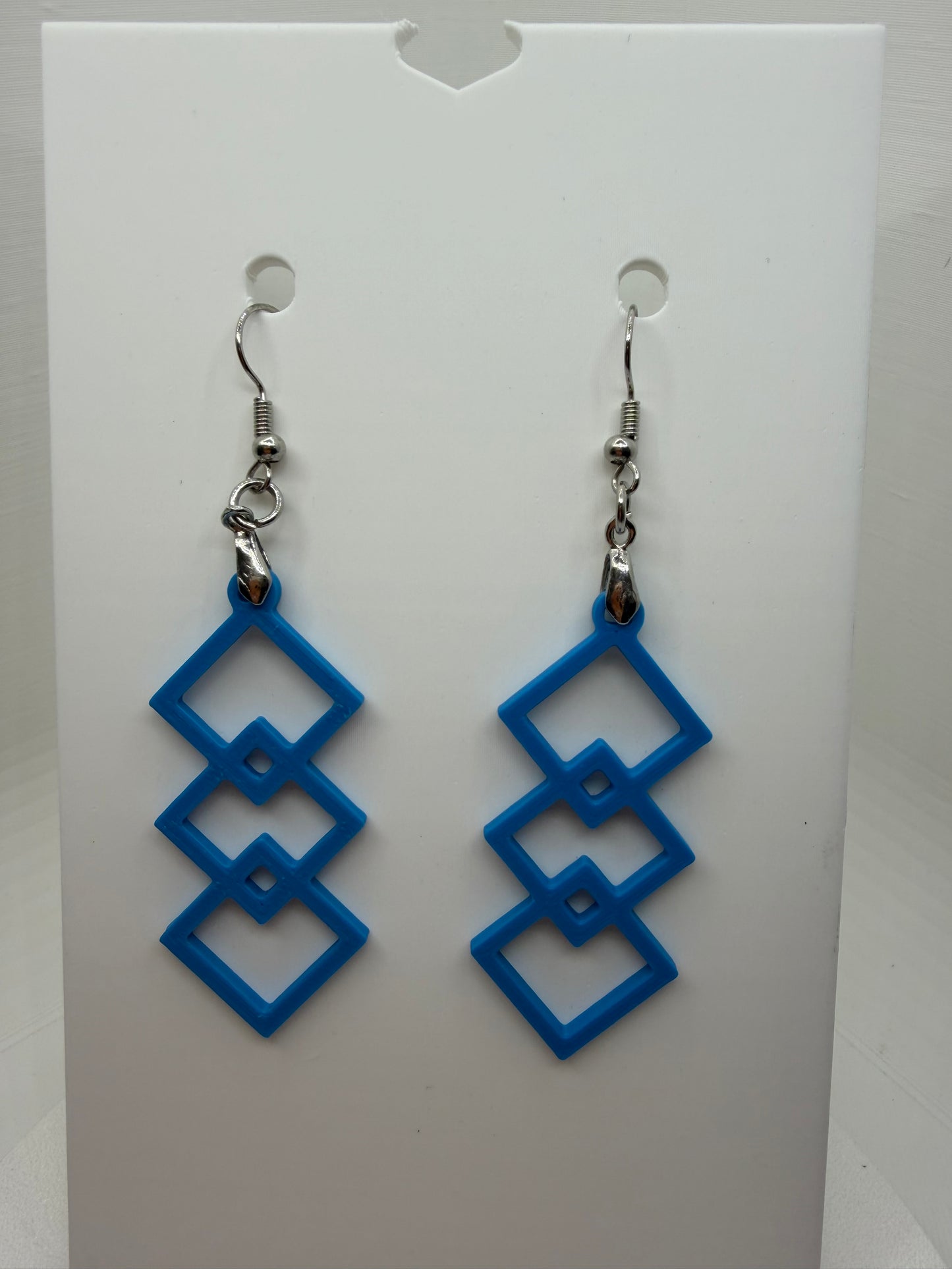 Med Blue Geometric Earrings