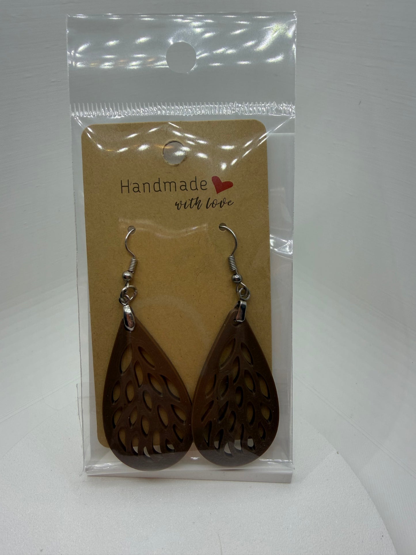 Brown Teardrop Earrings