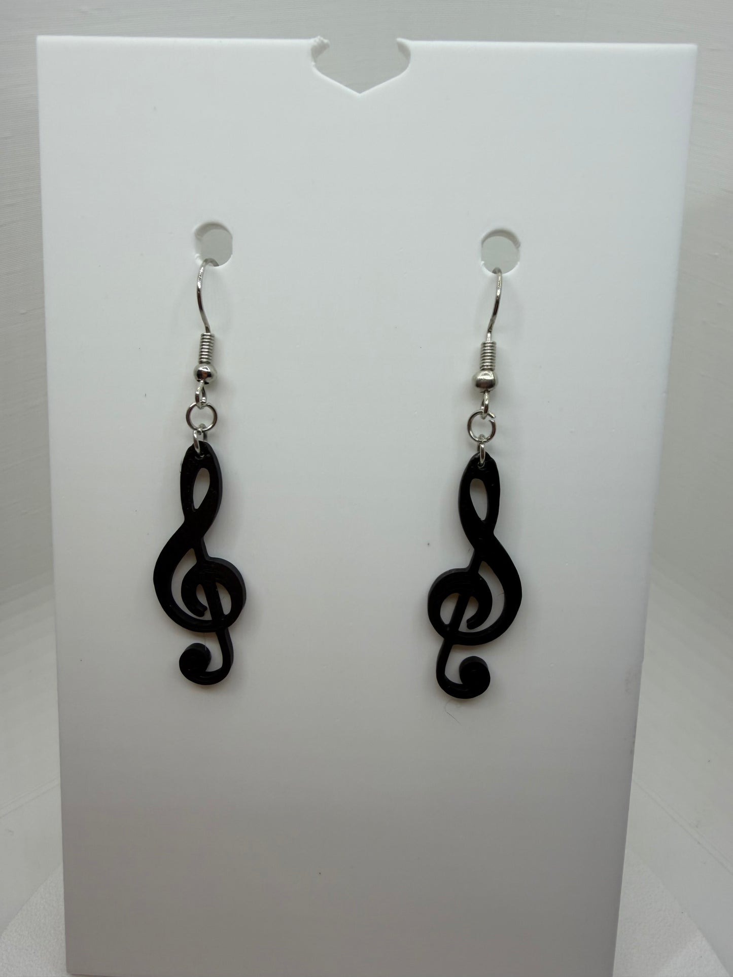 Black Treble Clef Earrings