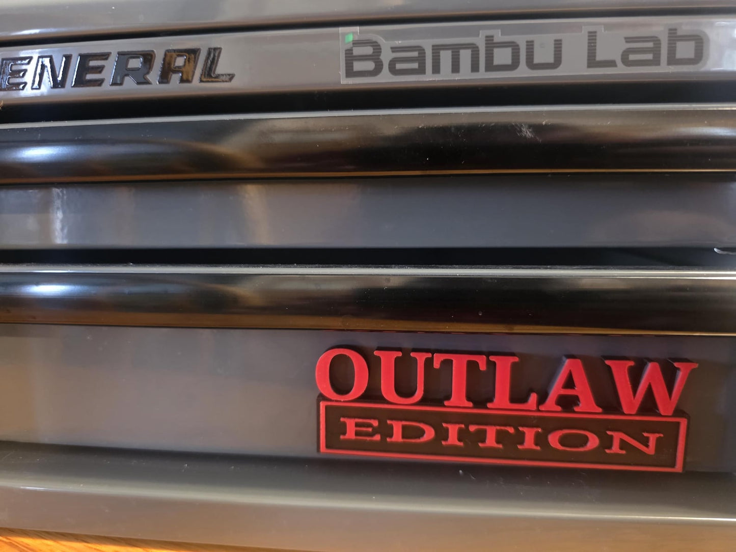 OUTLAW EDITION 3D Printed Toolbox Magnet – Red Black Garage Decor