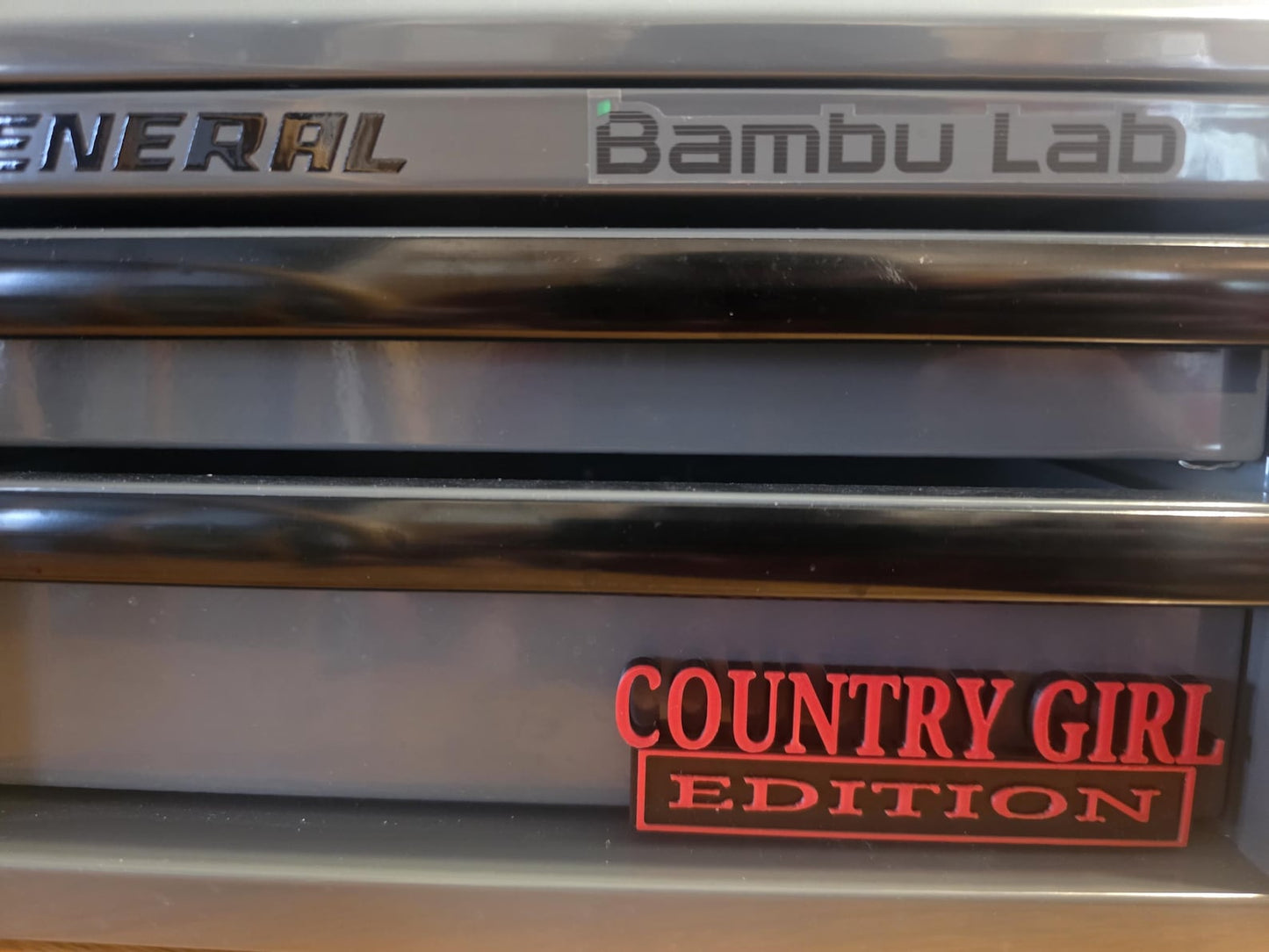 Country Girl Edition 3D Printed Toolbox Magnet – Red Black Garage Decor