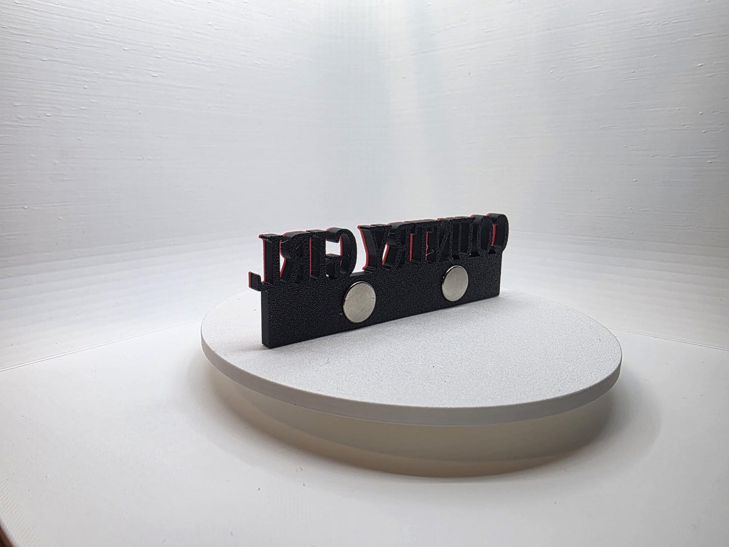 Country Girl Edition 3D Printed Toolbox Magnet – Red Black Garage Decor